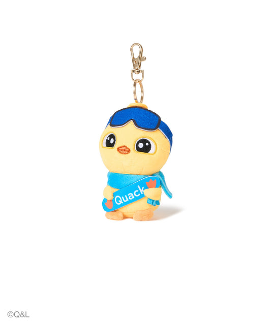Snowboarding Mascot Quack, angled view