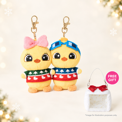 【Holiday Limited】Ugly Sweater Mascot Lola & Quack Set + FREE Travel Pouch