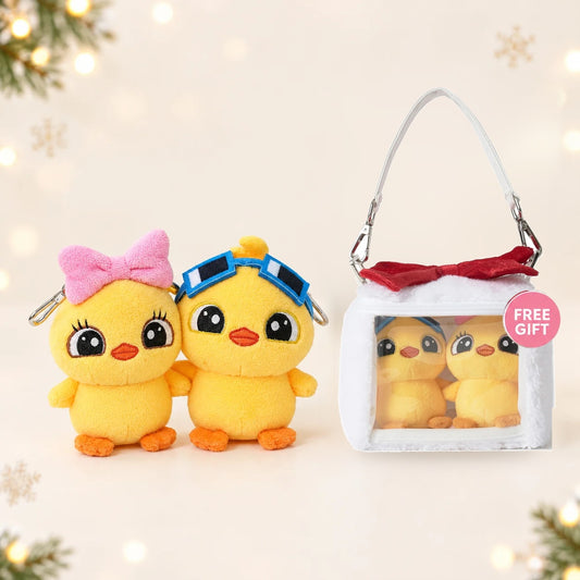 Mini Lola & Quack Keychain Set with FREE Travel Pouch