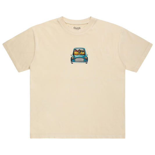 Quack and Lola's Car T-shirt - Cream