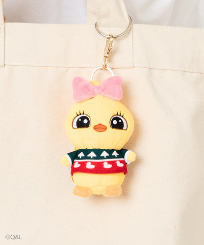 Ugly Sweater Mascot Lola keychain close-up