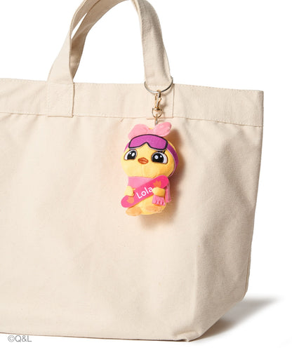 Snowboarding Mascot Lola on a tote bag