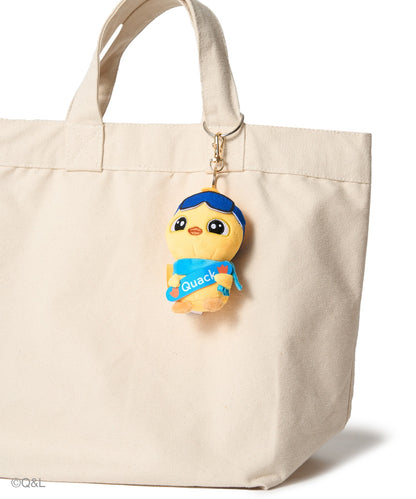 Snowboarding Mascot Quack on a tote bag